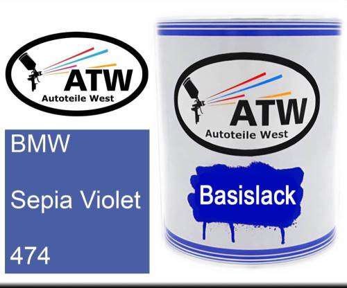 BMW, Sepia Violet, 474: 1L Lackdose, von ATW Autoteile West.